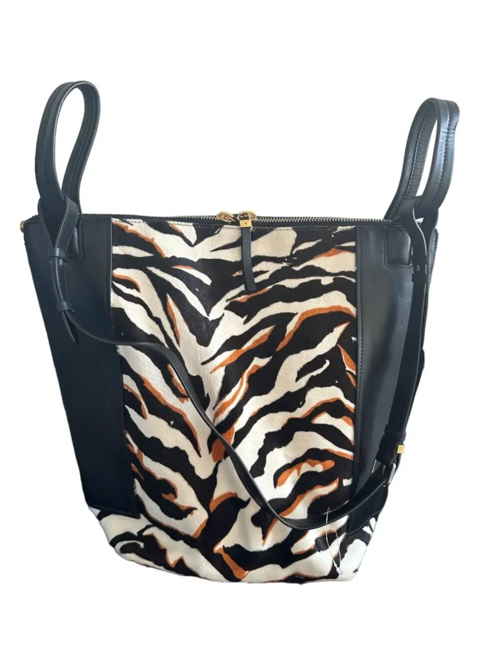 BALENCIAGA Limited Bergdorf Goodman 111th Aniv Zebra CalfHair Kendall Bucket Bag - Picture 3 of 16